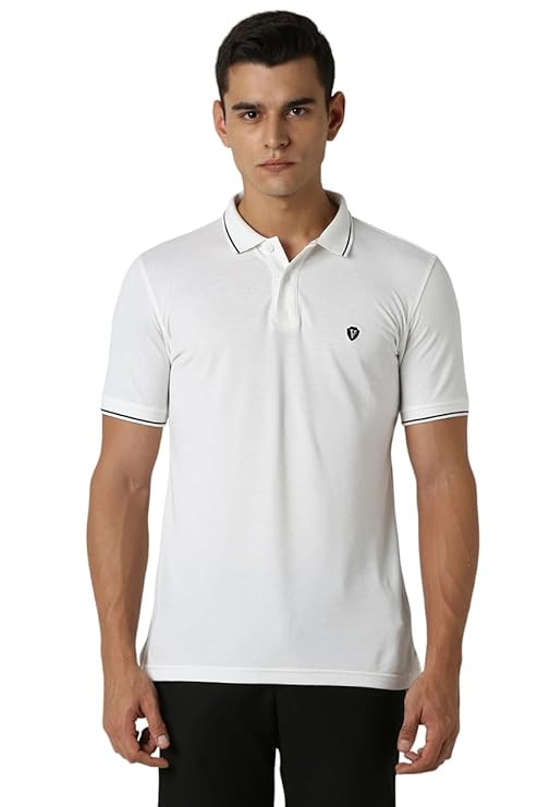 Van Heusen Men's Cotton Solid Regular Fit T-Shirt - Image 3