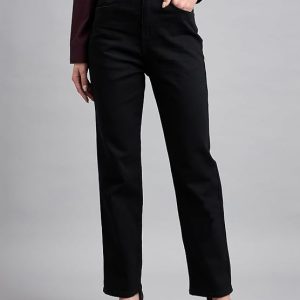 Style Quotient Women Black Straight Fit High Rise Stretchable Jeans