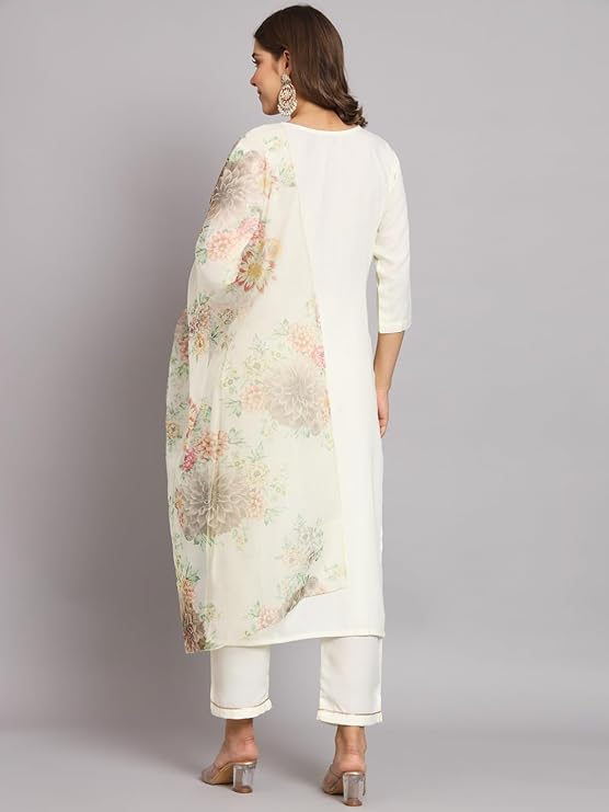 VredeVogel Women Silk Blend Kurta Pant with Dupatta Set - Image 3