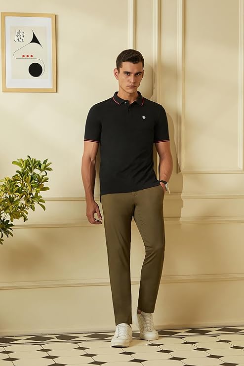 Van Heusen Men's Cotton Solid Regular Fit T-Shirt