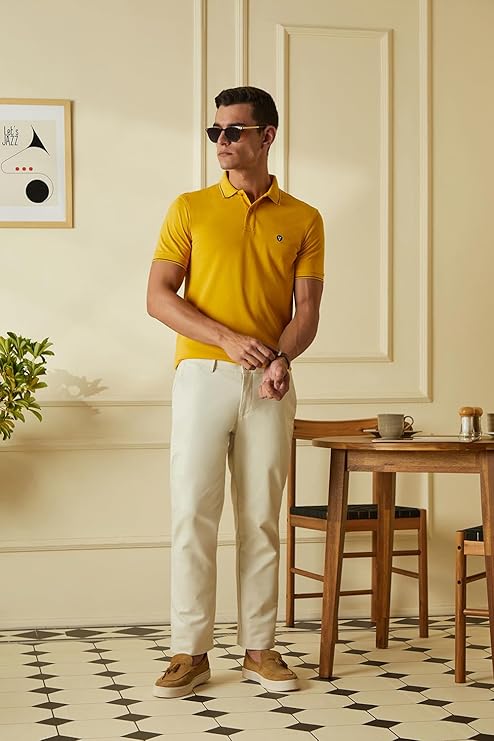 Van Heusen Men's Cotton Solid Regular Fit T-Shirt - Image 6