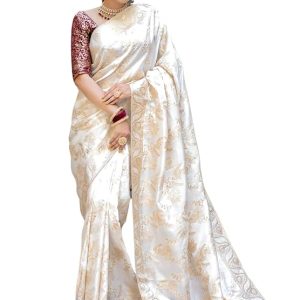 C J Enterprise Women's Pure Kanjivaram Soft Silk Saree Banarasi Style Sarees For Wedding With Blouse Piece (Almari-51)