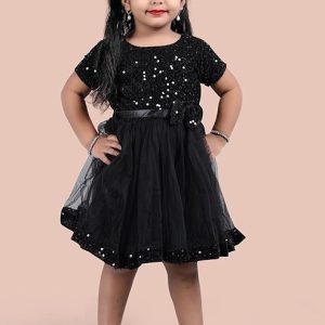 SHRITHI FASHION FAB Charming Girls' Kids Velvet & Net Frock - Elegant and Comfortable Dress for Special Occasions and Festival Wear (SFF_PARI-Frock)