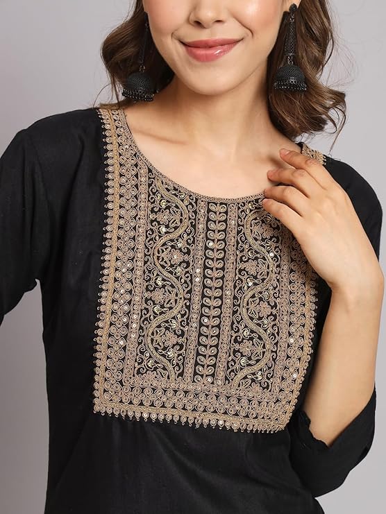 VredeVogel Women Silk Blend Kurta Pant with Dupatta Set - Image 4