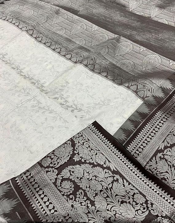 SIRIL Women's Kanjivaram Silk Saree Jacquard Banarasi Sari With Blouse Piece For Wedding - Image 2
